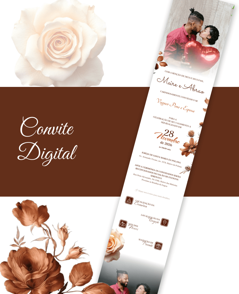 Modelo Convite Floral Terracota