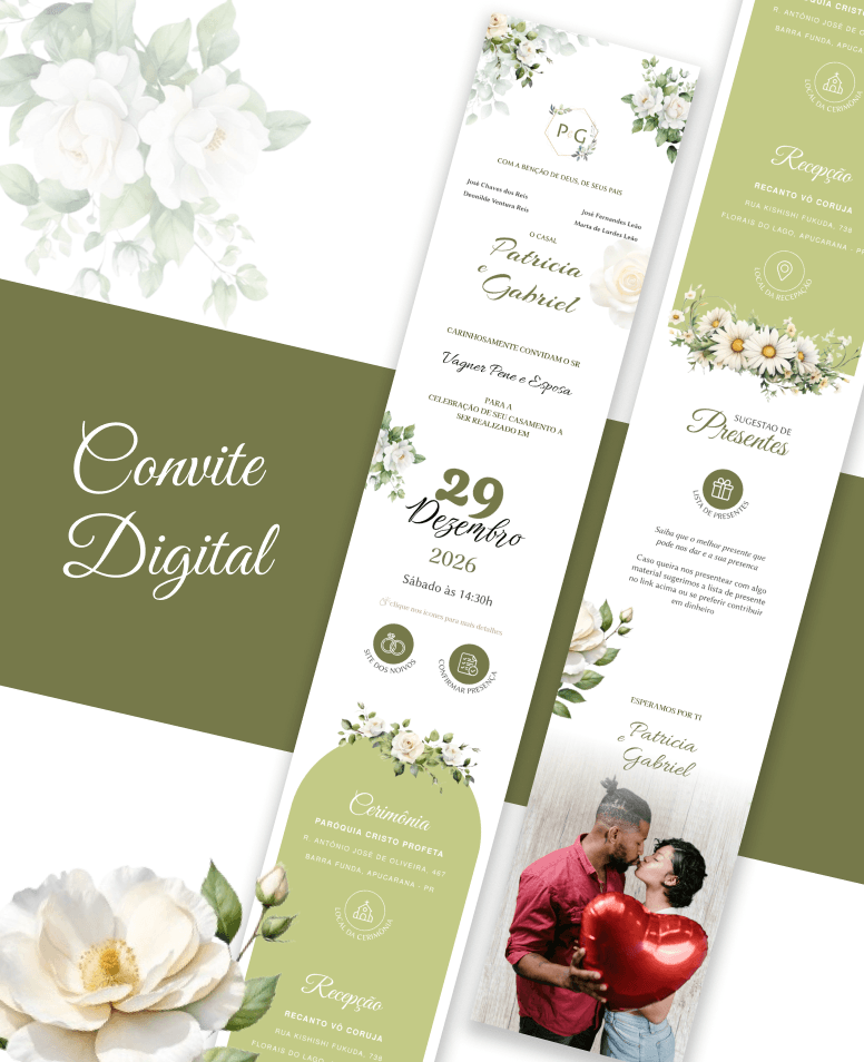 Modelo Convite Floral Sálvia