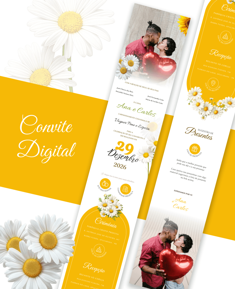 Modelo Convite Floral Girassol